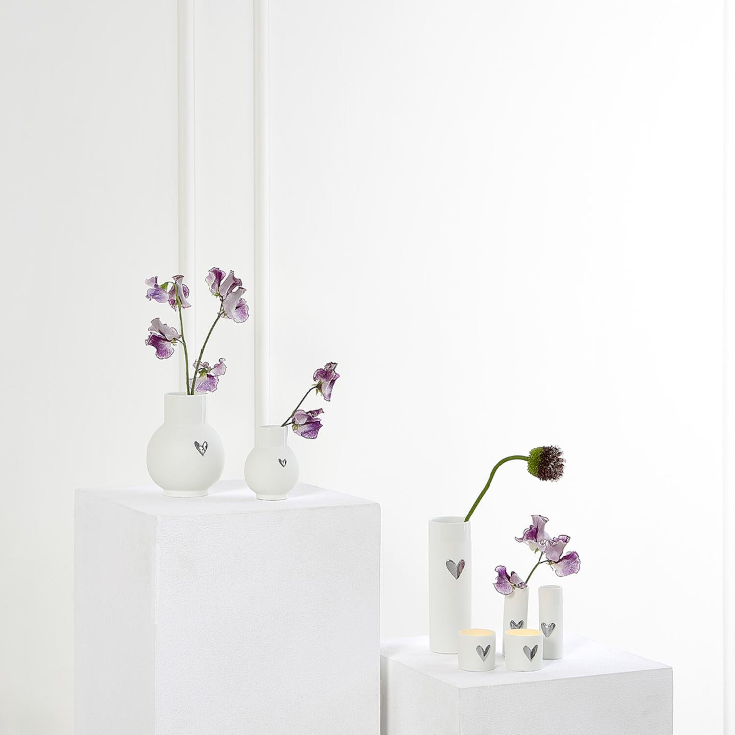 Kugelvase "Herz - Silber" (Weiß) räder Design