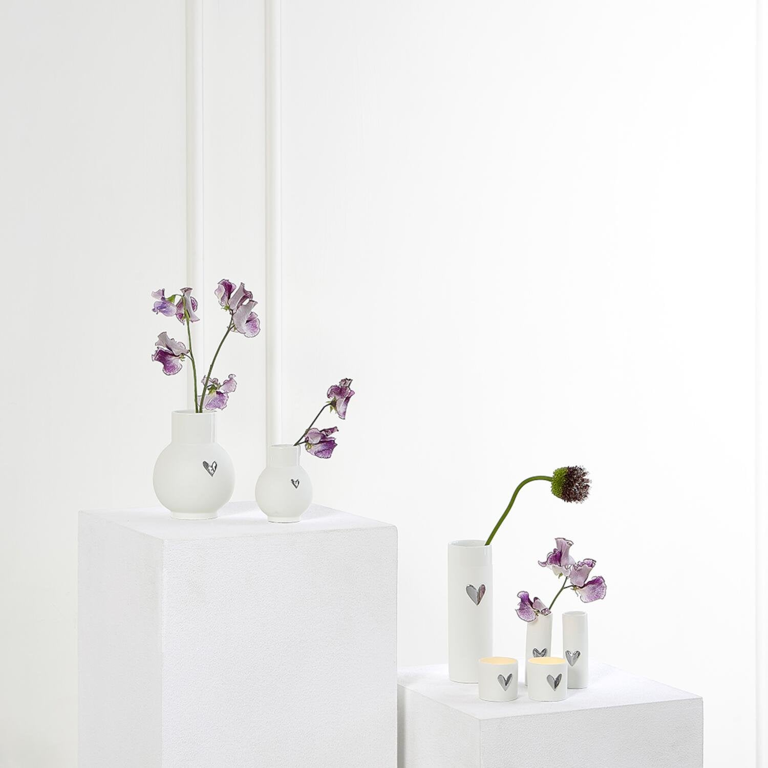 Mini-Kugelvase "Herz - Silber" (Weiß) räder Design