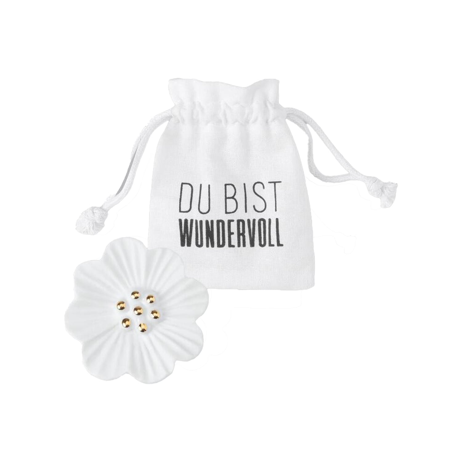 Glücksbringer "Du bist wundervoll - Blüte" - 6x8cm (Weiß) räder Design