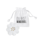 Glücksbringer "Du bist wundervoll - Blüte" - 6x8cm (Weiß) räder Design