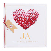 XL-Strickkarte "Ja-kleines Wort großes Glück" (Weiß/Rot) räder Design