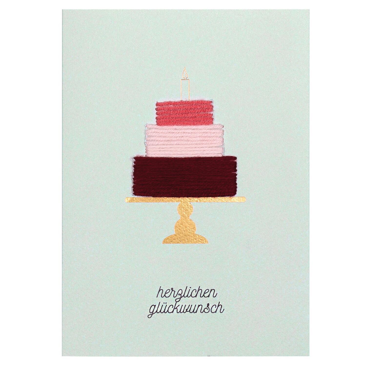 Tortenkarte "Herzlichen Glückwunsch" (Mintgrün) räder Design