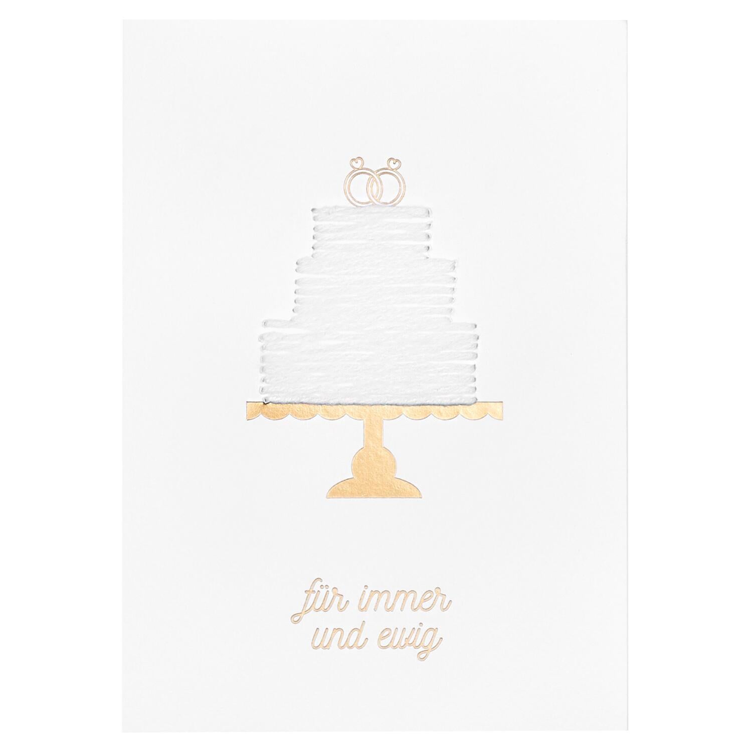 Tortenkarte "Für immer und ewig" (Weiß) räder Design