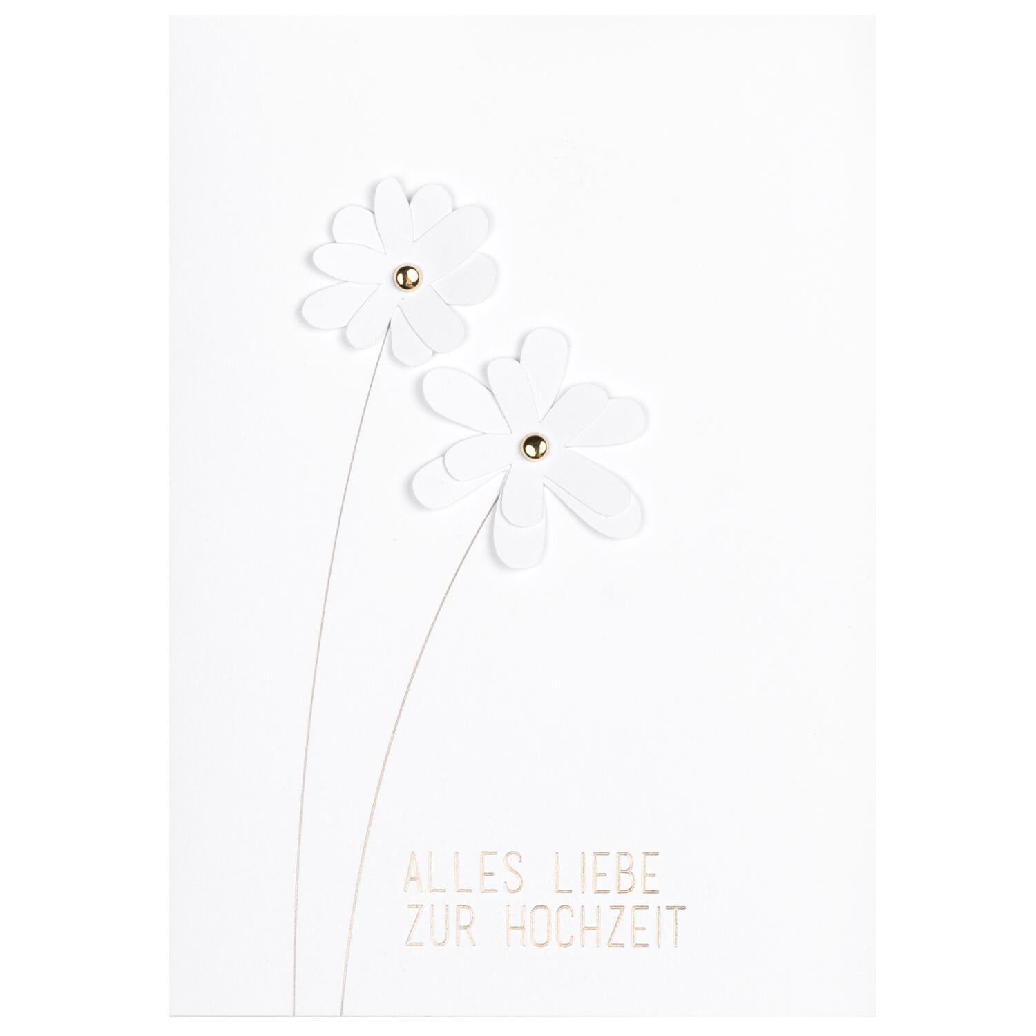 3D Blumenkarte "Alles Liebe zur Hochzeit" (Weiß) räder Design