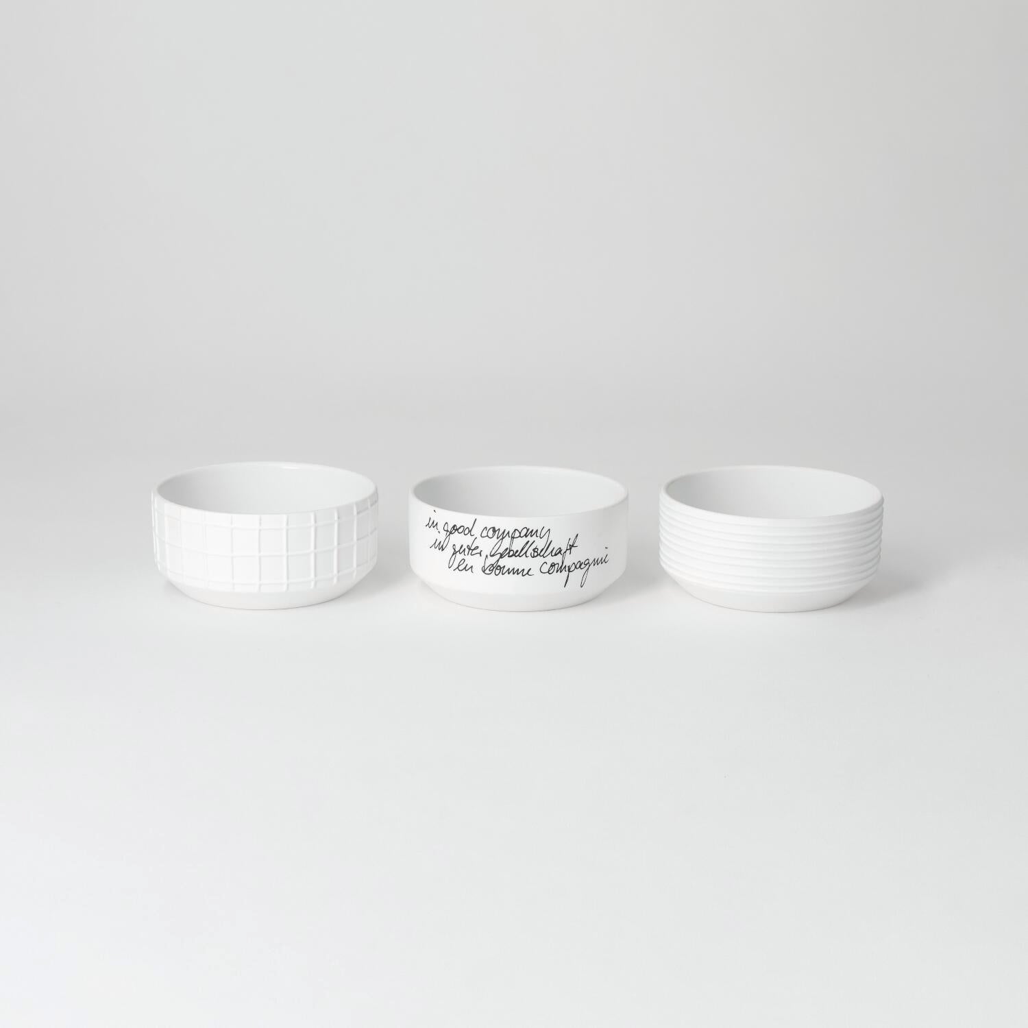 Schälchen "Häppchenweise" im 3er-Set - 115 ml (Weiß)