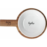 Servierbrett mit Schälchen "Häppchenweise" - 19x12,5x7cm (Braun)