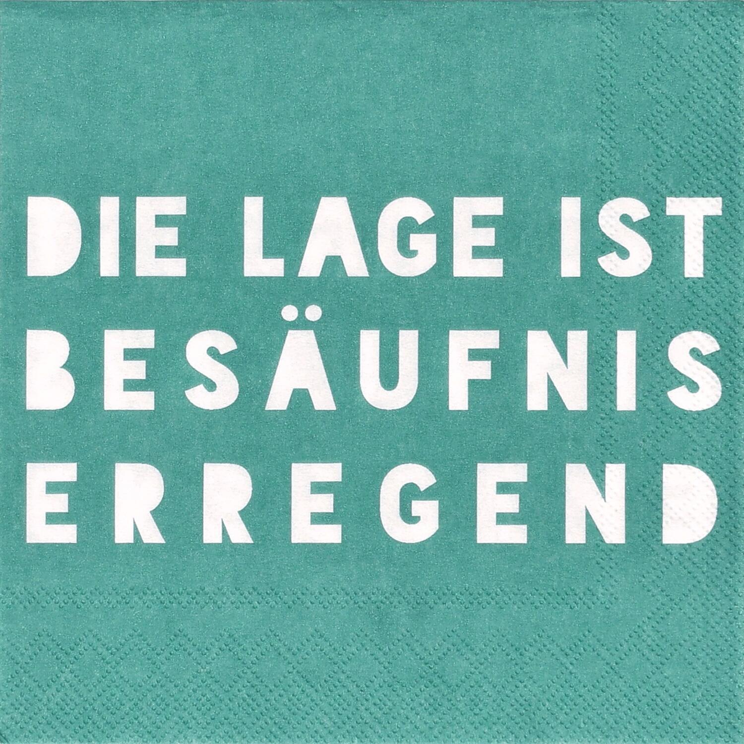 Cocktailserviette "Die Lage ist besäufniserregend" - 25x25 cm (Grün)