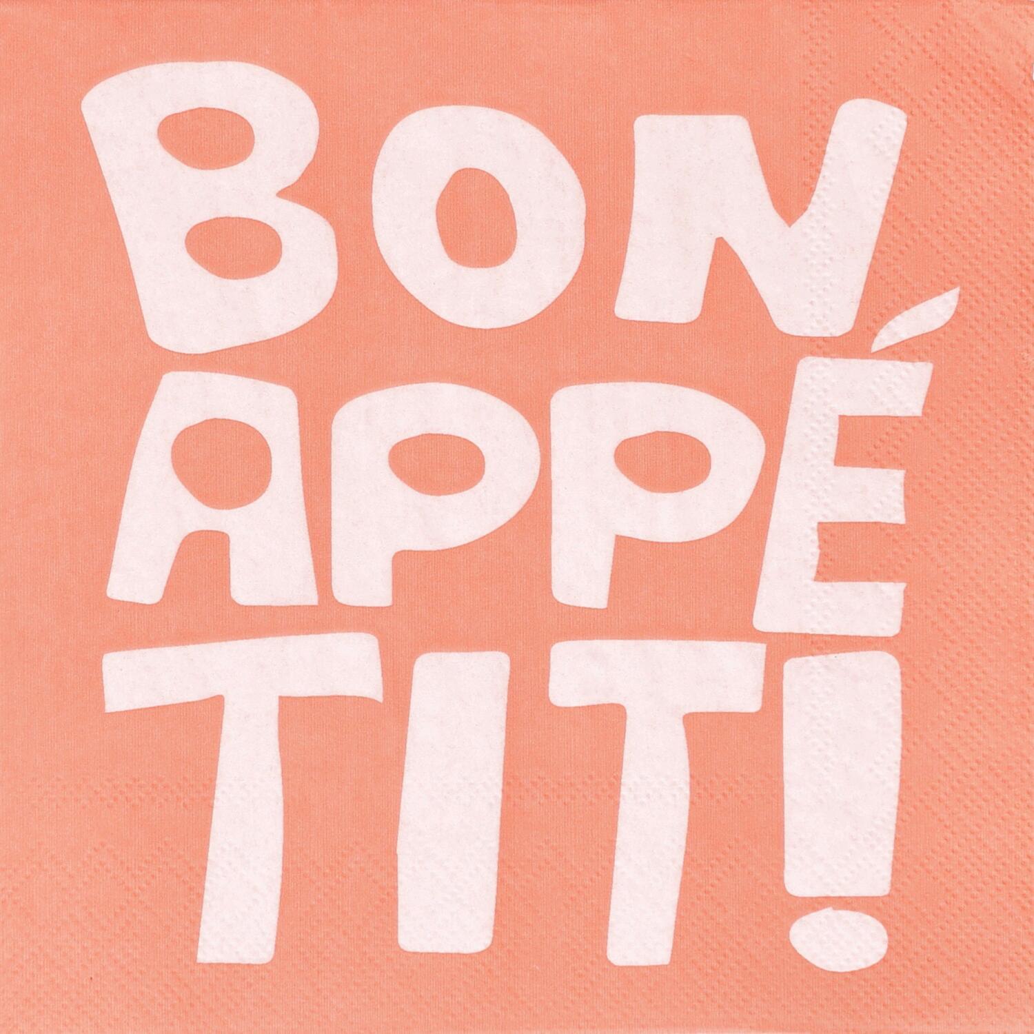 Papierserviette "Bon Appetit" - 33x33 cm (Rot)