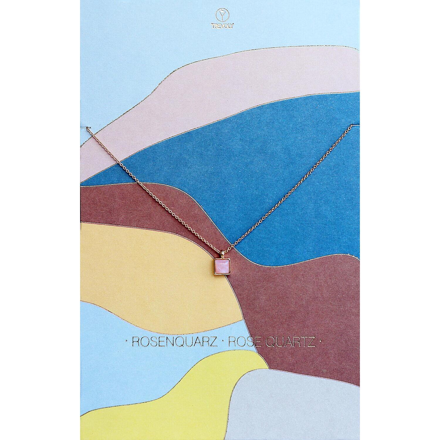 Kette "Rosenquarz" (Gold) räder Design