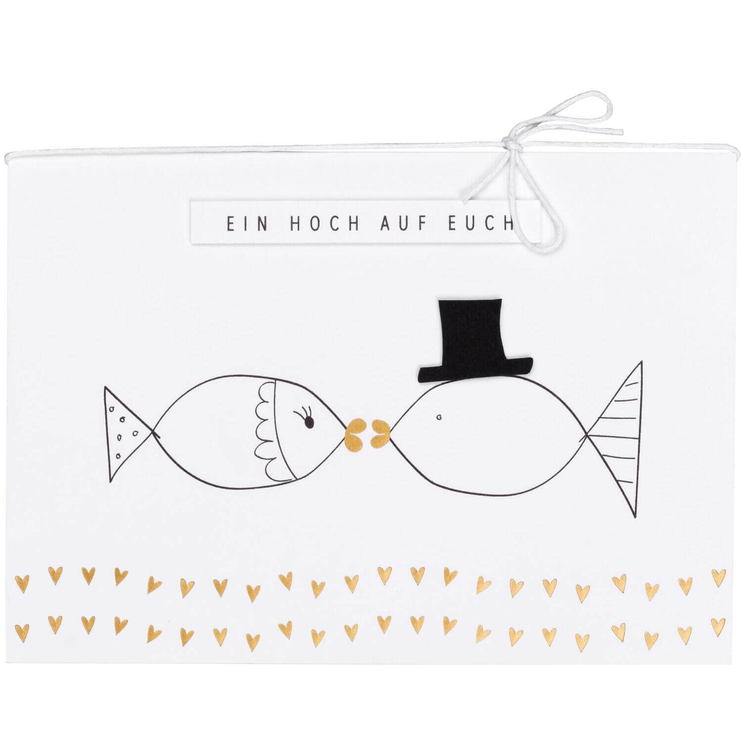 Pärchenkarte "Ein Hoch auf euch" - 11,8x16,6 cm (Weiß) räder Design