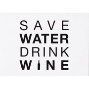 Weinkarte "Save water drink wine"- 11,8x16,6 cm (Weiß)