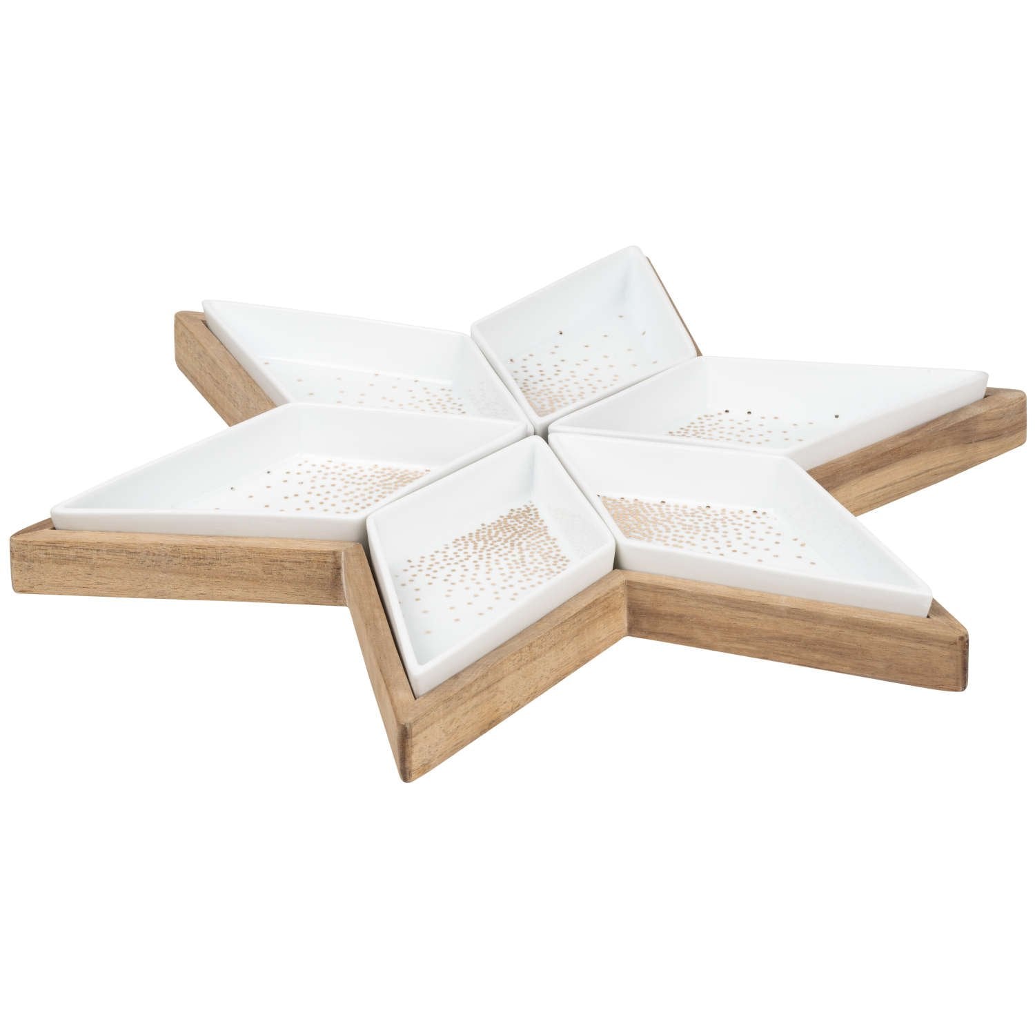 Sternenteller mit Servierschalen im Set "LIVING" - 40x4 cm (Natur/Weiß) räder Design