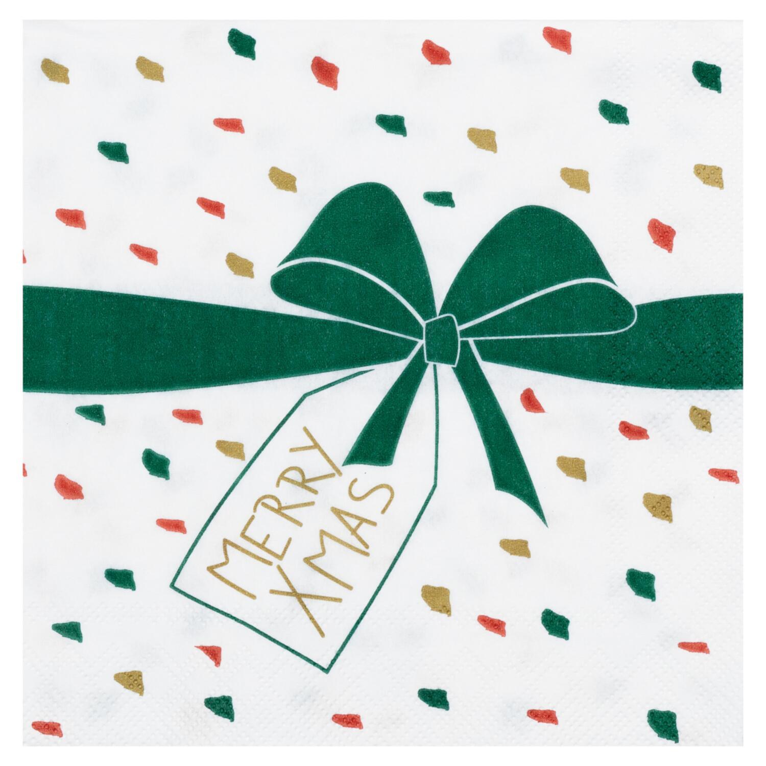 Cocktailservietten "Merry Xmas" (Bunt) räder Design