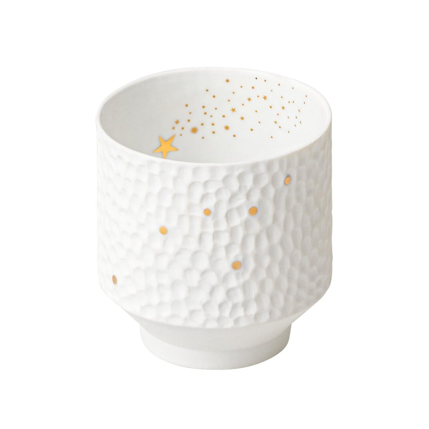 Windlicht "Sternbilder - Sternschnuppe" (Weiß/Gold) räder Design