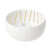 Kerzenschälchen "Streifen" (Weiß/Gold) räder Design