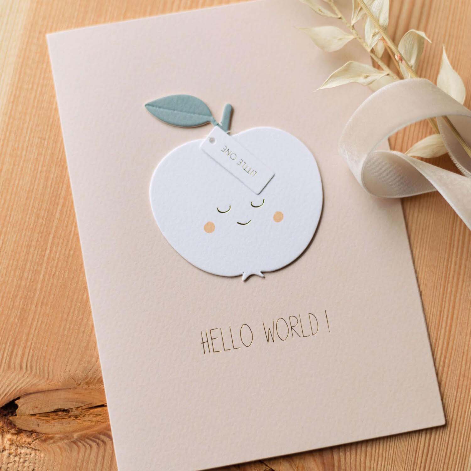 Früchtchen-Karte "Apfel" (Rosa/Weiß) räder Design