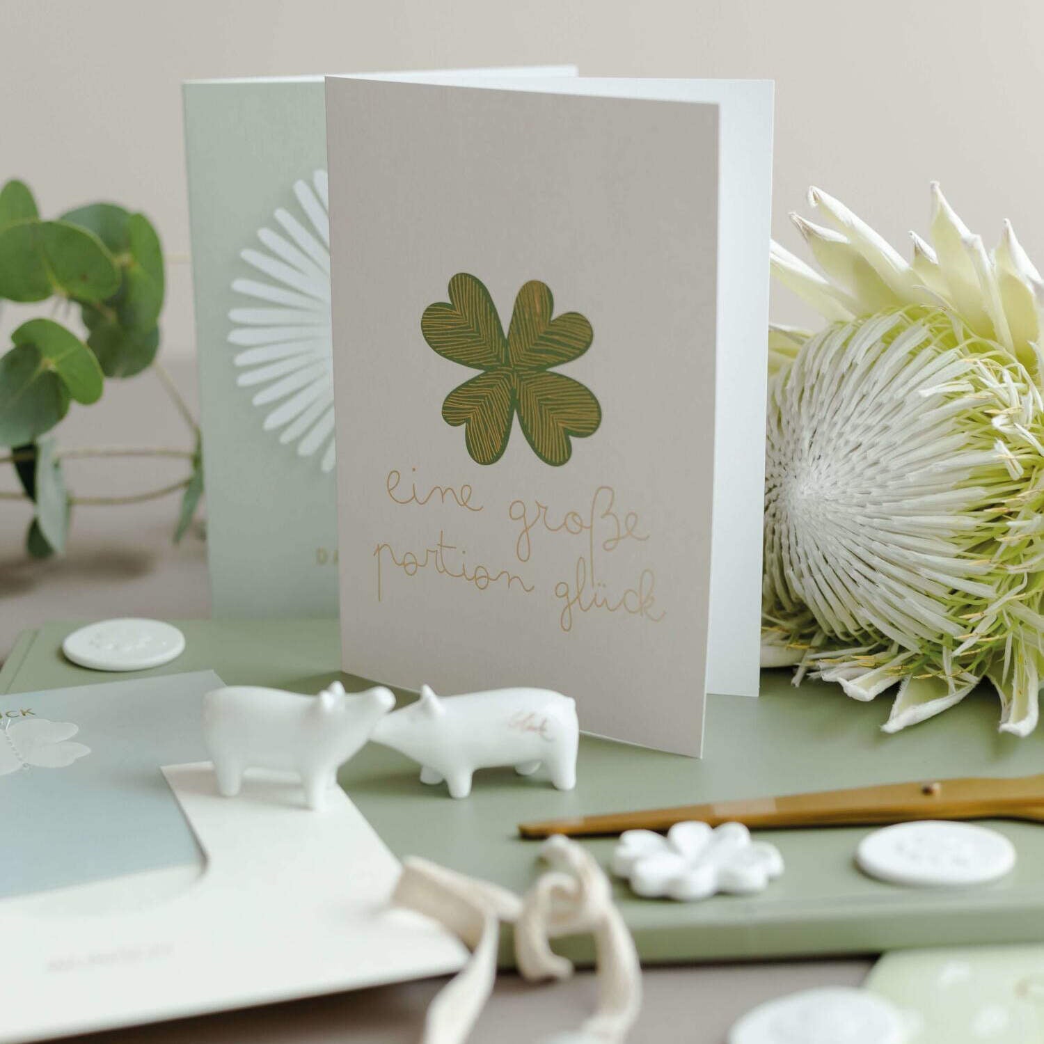 Faltkarte "Dankeschön" - 11,8x16,6 cm (Grün) räder Design