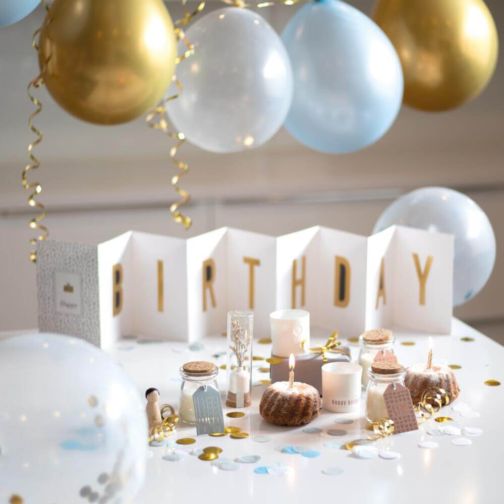 Leporellokarte "Happy Birthday" räder Design