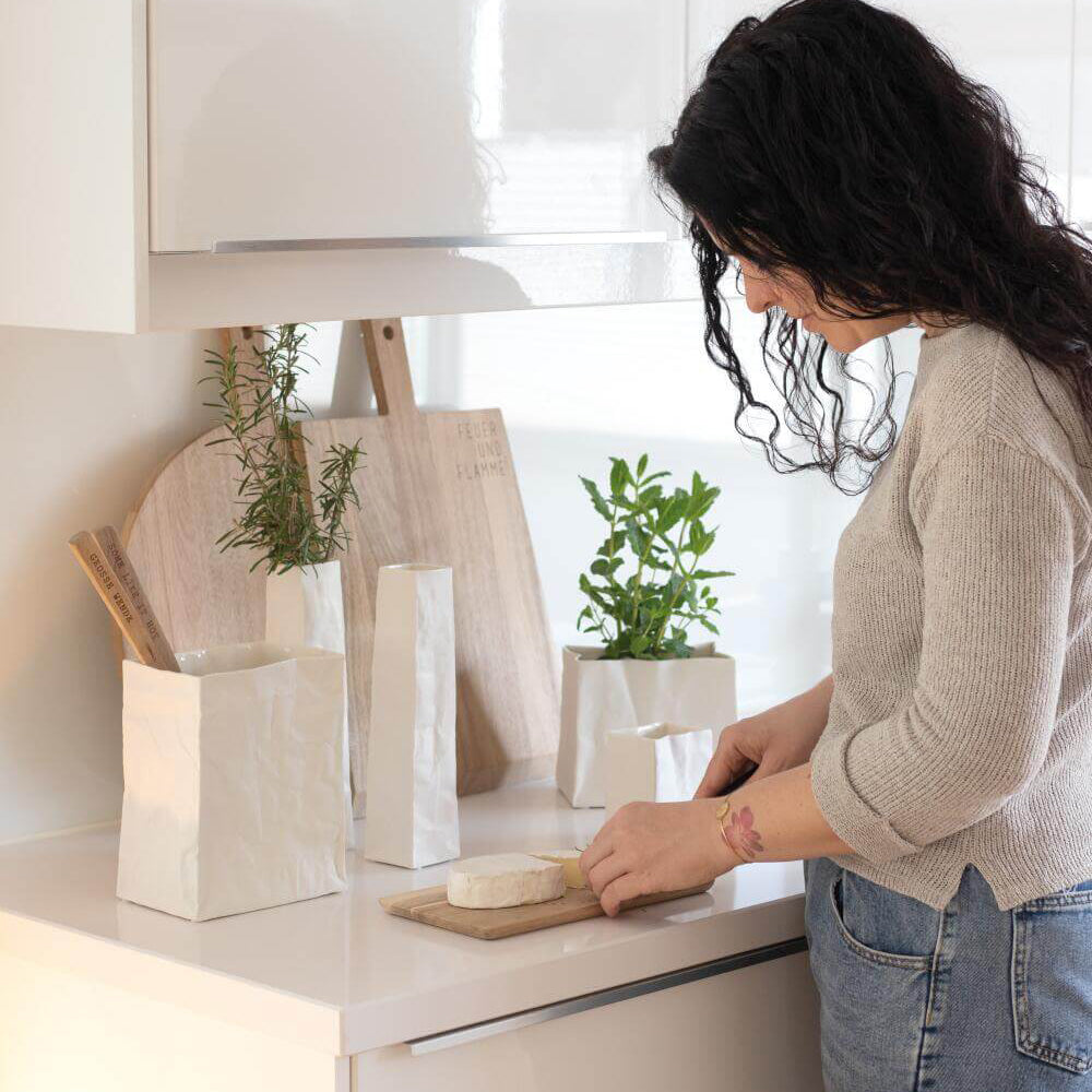 Vase "LIVING - Porzellantüte" - Klein (Weiß) räder Design