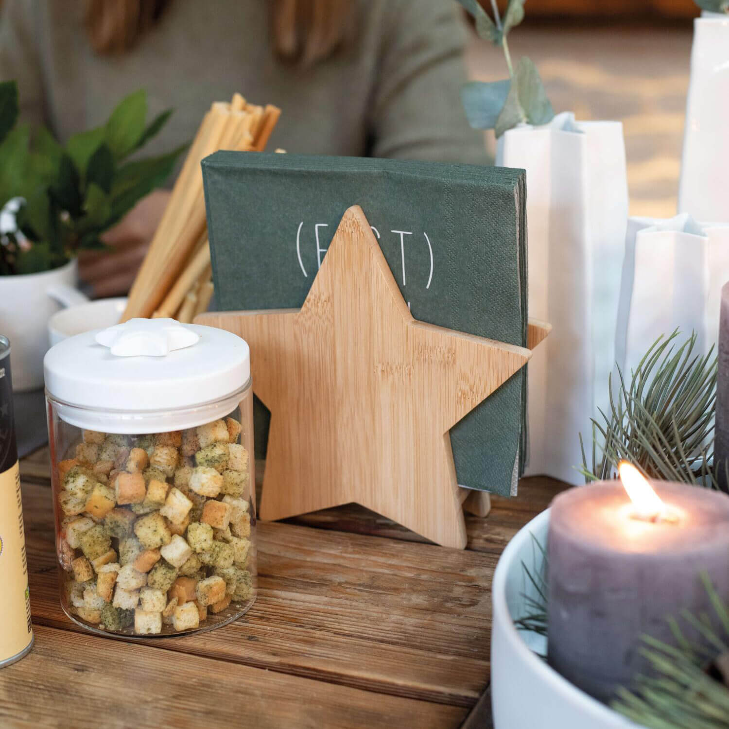 Serviettenhalter "XMAS - Stern" - 18,5 cm (Bambus) räder Design