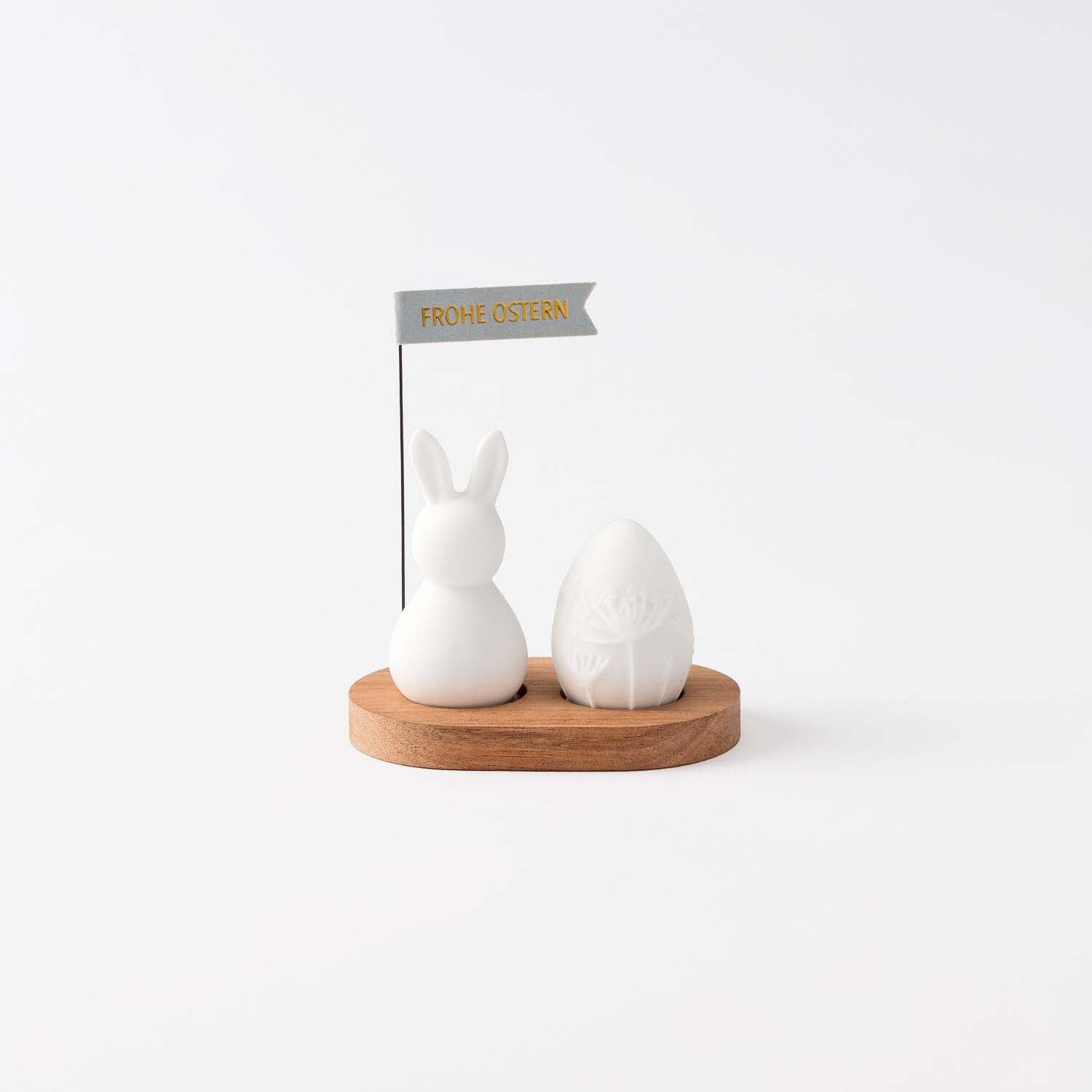 Osterdekoration "Hasengruß - Frohe Ostern" räder Design