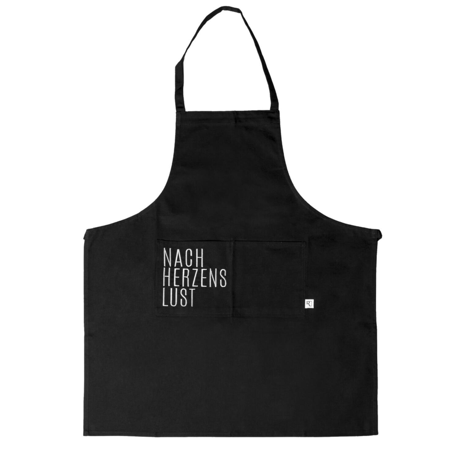 Schürze "Nach Herzenslust" (Schwarz) räder Design