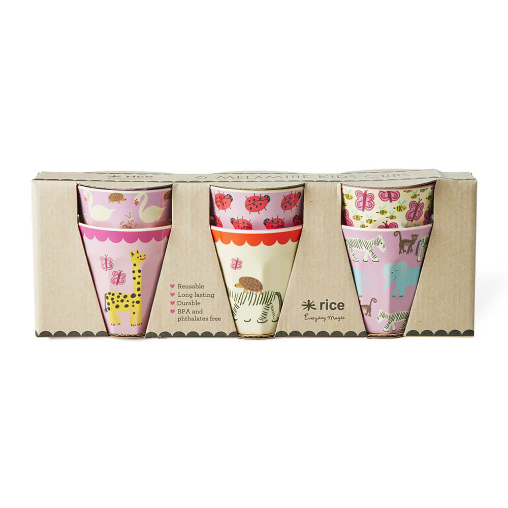 Melamin Becher "Wildlife" im 6er-Set - S (Pink) Rice