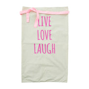 Schürze "live love laugh" (Hellgrün/Pink) Rice