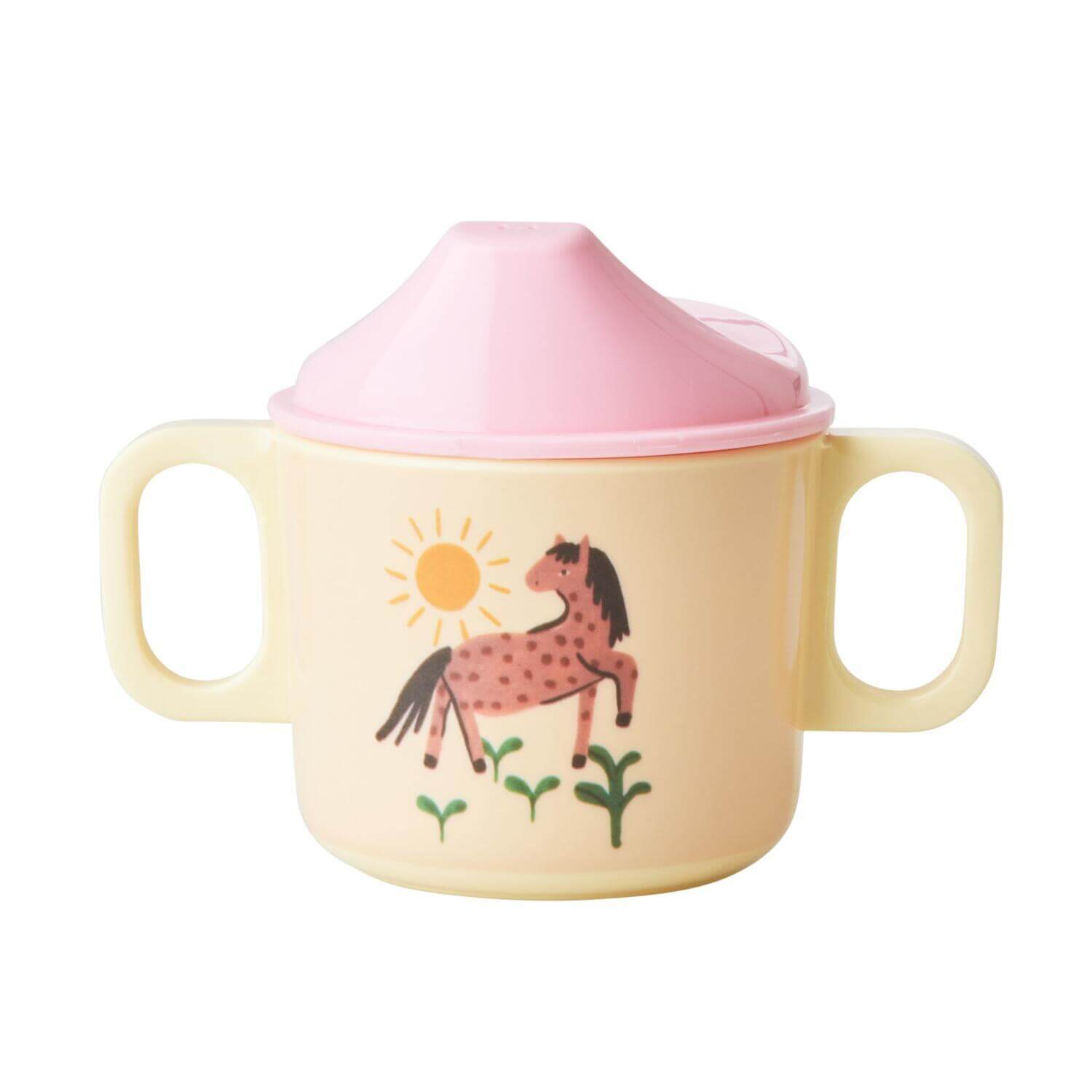 Melamin Schnabeltasse "Farm Print" (Soft Pink) Rice
