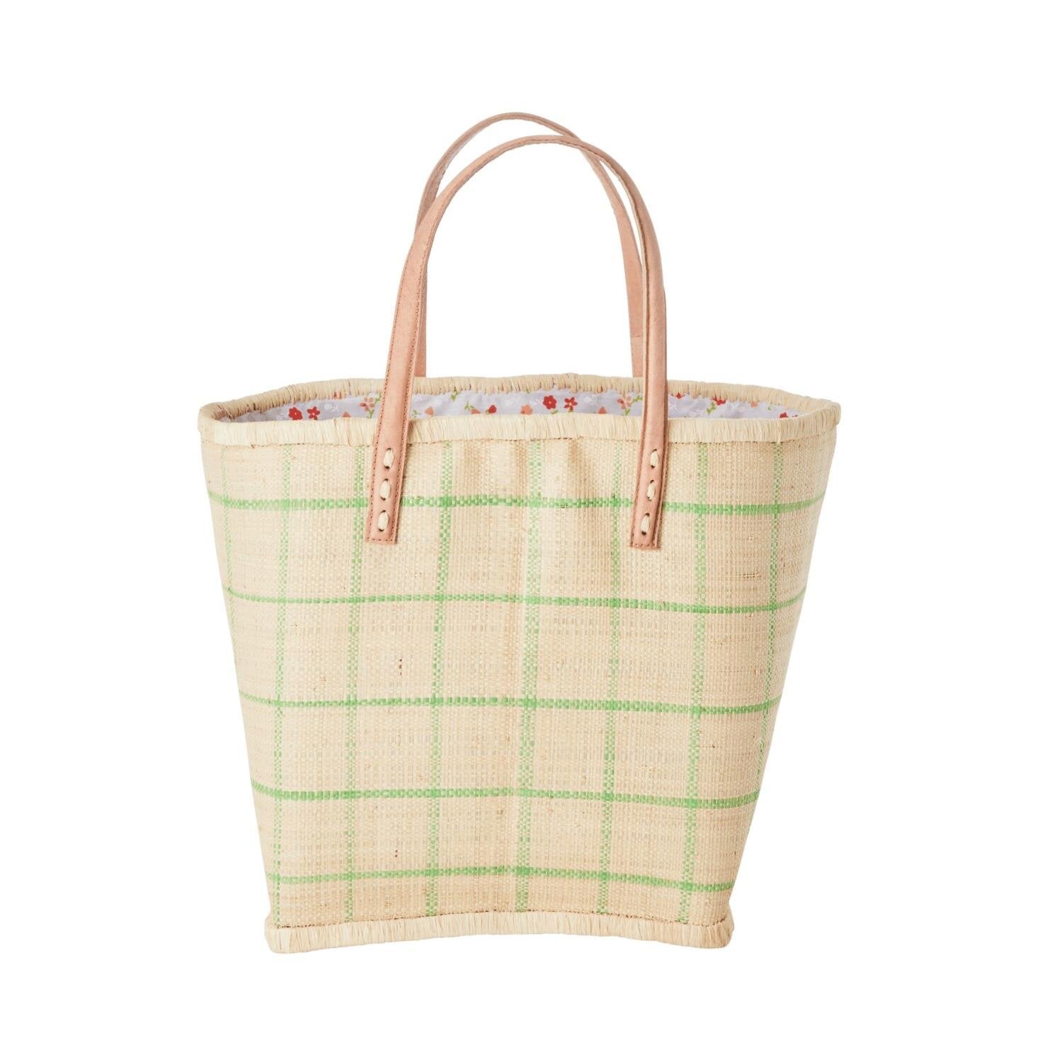 Tasche "Raffia" (Natur/Grün) Rice