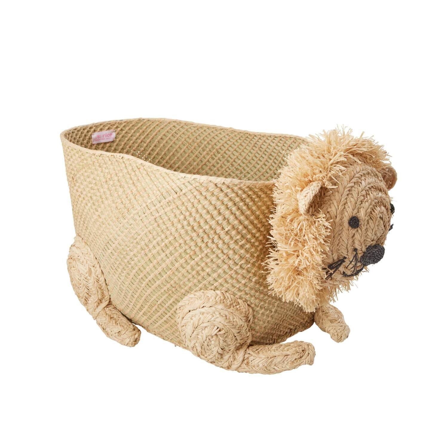 Seegras Aufbewahrungskorb "Löwe" - Klein (Natur) Rice