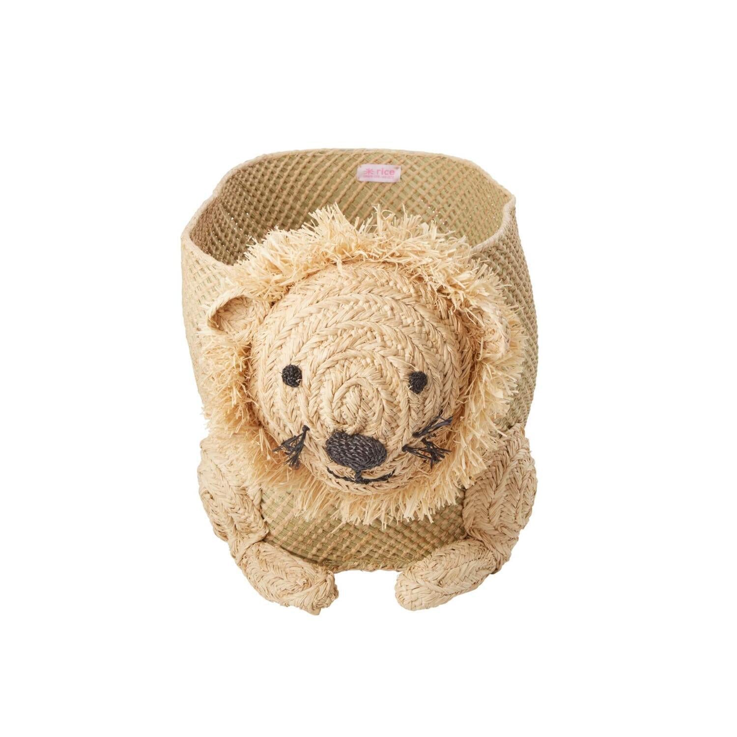 Seegras Aufbewahrungskorb "Löwe" - Klein (Natur) Rice