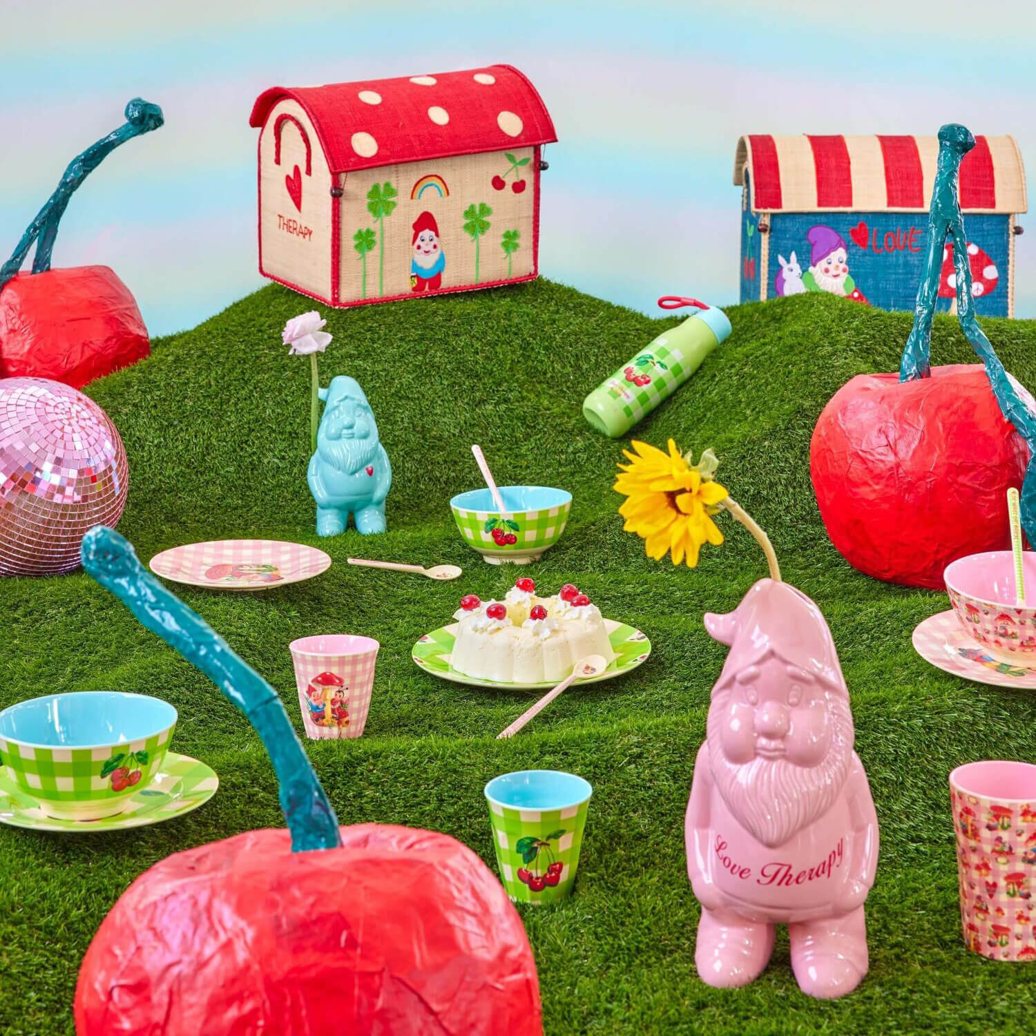 Spielzeugkiste "Raffia - Love Therapy" - S (Bunt) Rice