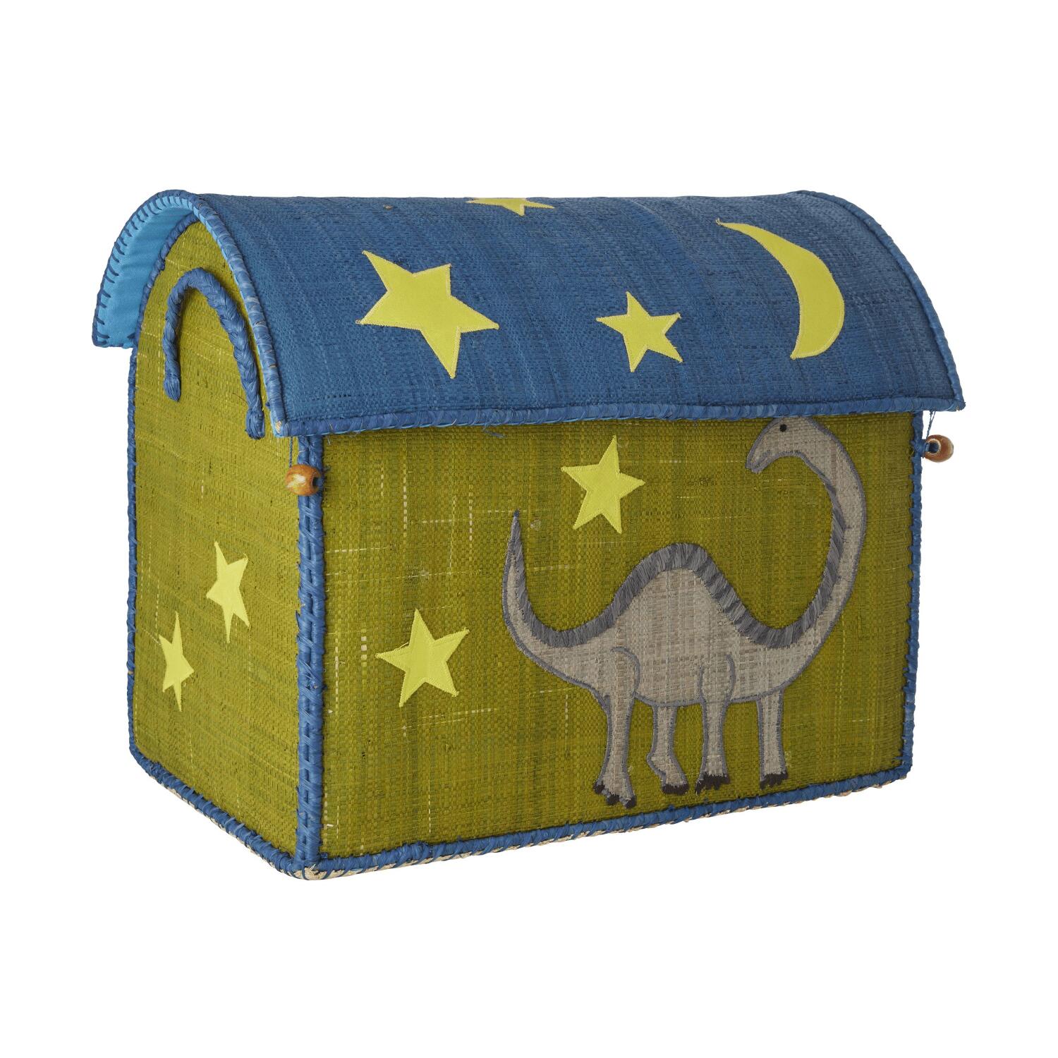 Spielzeugkiste "Raffia - Dino" - M (Bunt) Rice