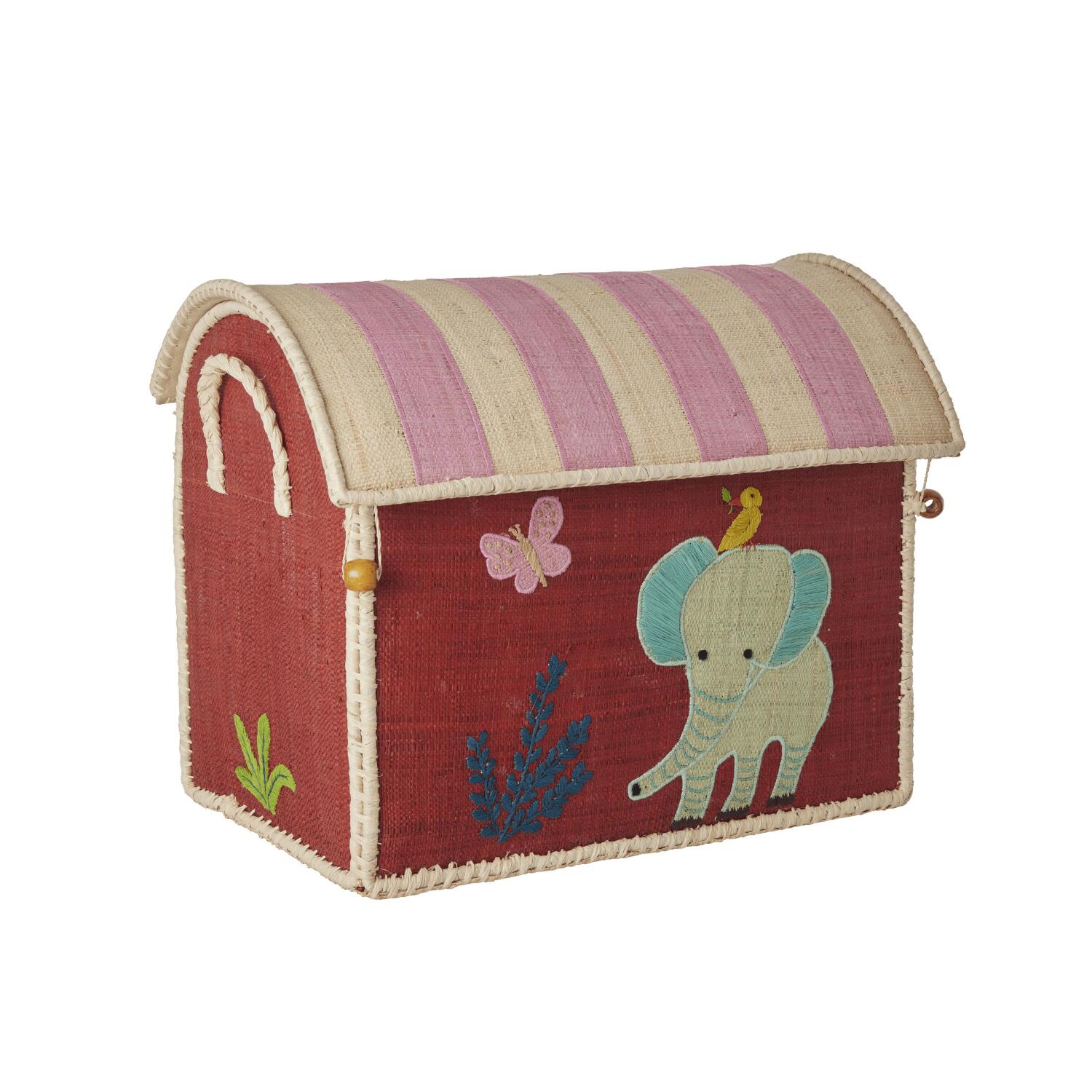 Spielzeugkiste "Raffia - Sweet Jungle" - S (Bunt) Rice