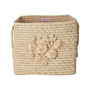Aufbewahrungskorb quadratisch "Flower" - 30 cm (Natur) Rice