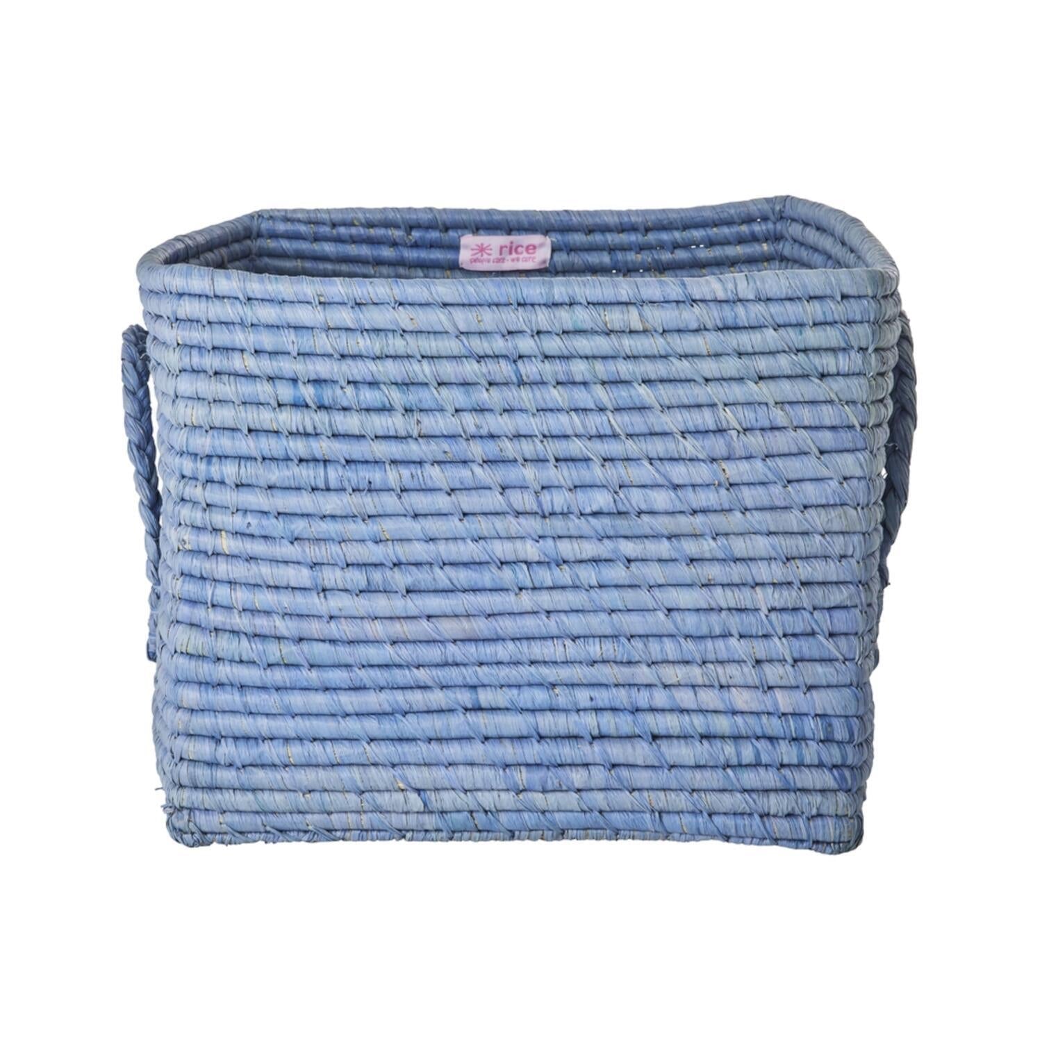 Aufbewahrungskorb quadratisch mit Griffen - 30 cm (Blau) Rice