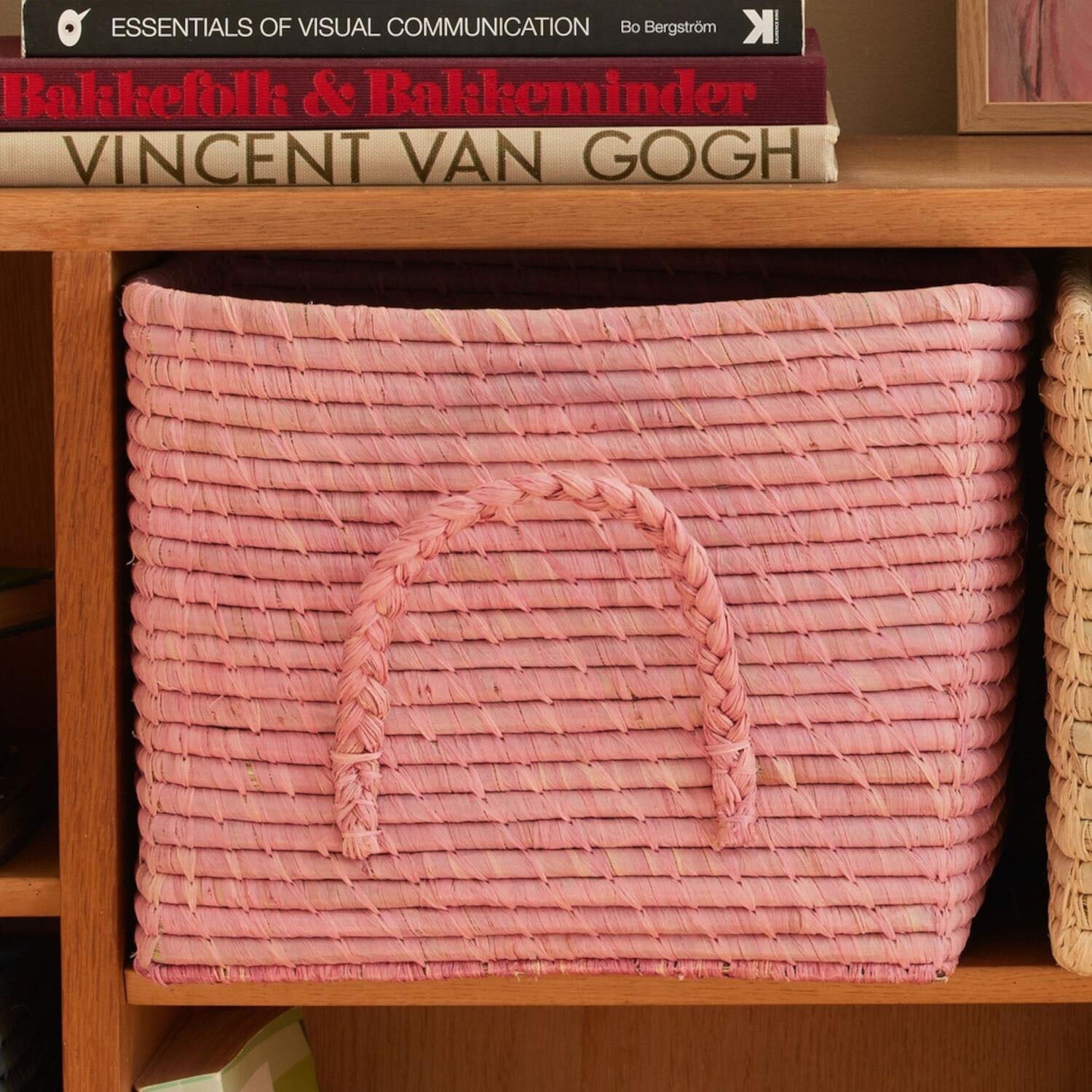 Aufbewahrungskorb quadratisch mit Griffen - 30 cm (Rosa) Rice