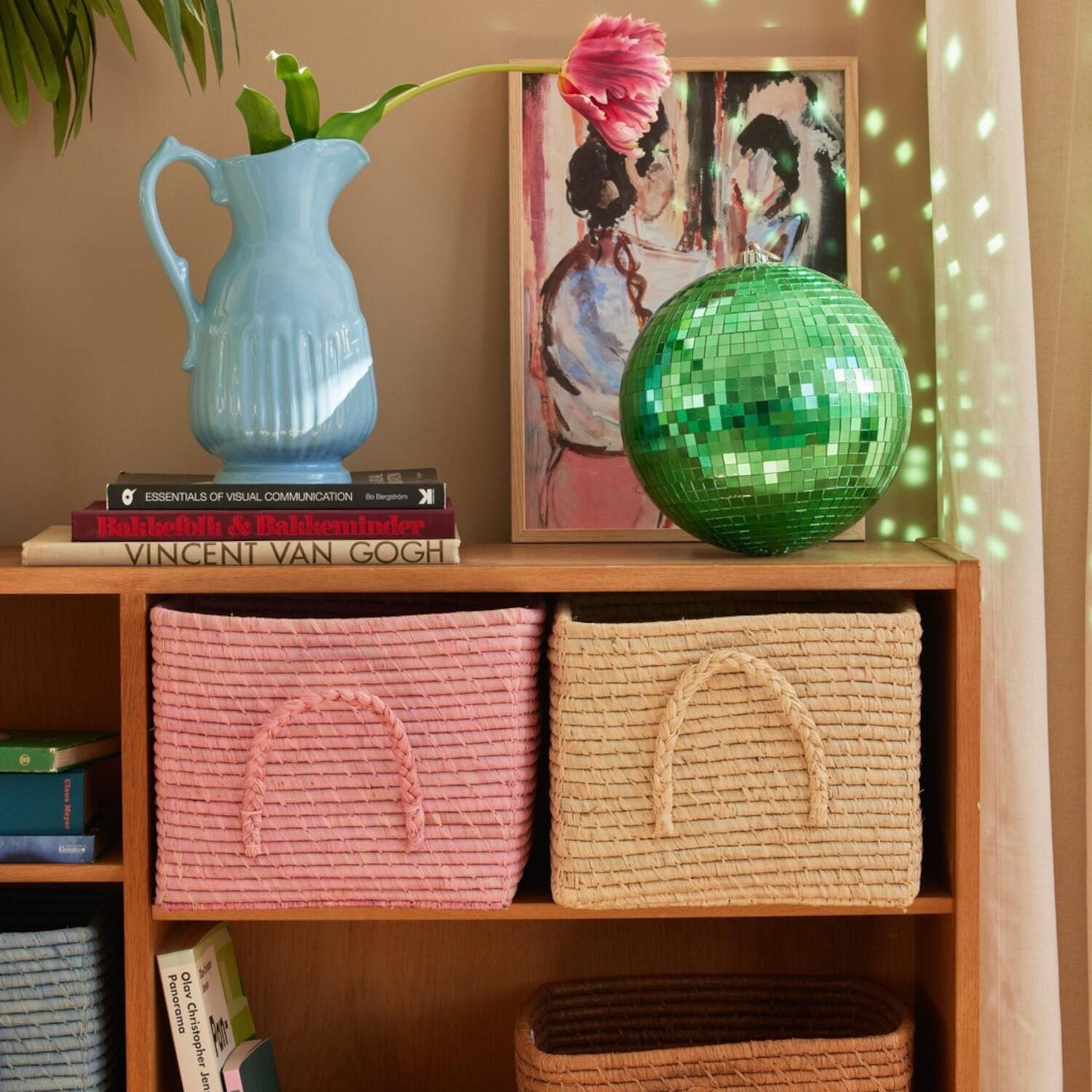 Aufbewahrungskorb quadratisch mit Griffen - 30 cm (Rosa) Rice