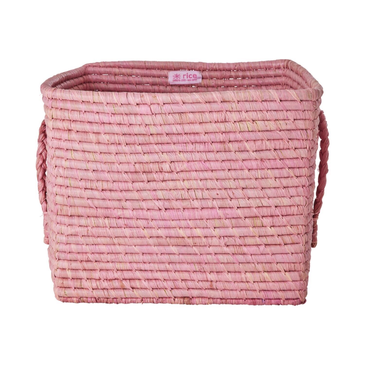 Aufbewahrungskorb quadratisch mit Griffen - 30 cm (Rosa) Rice