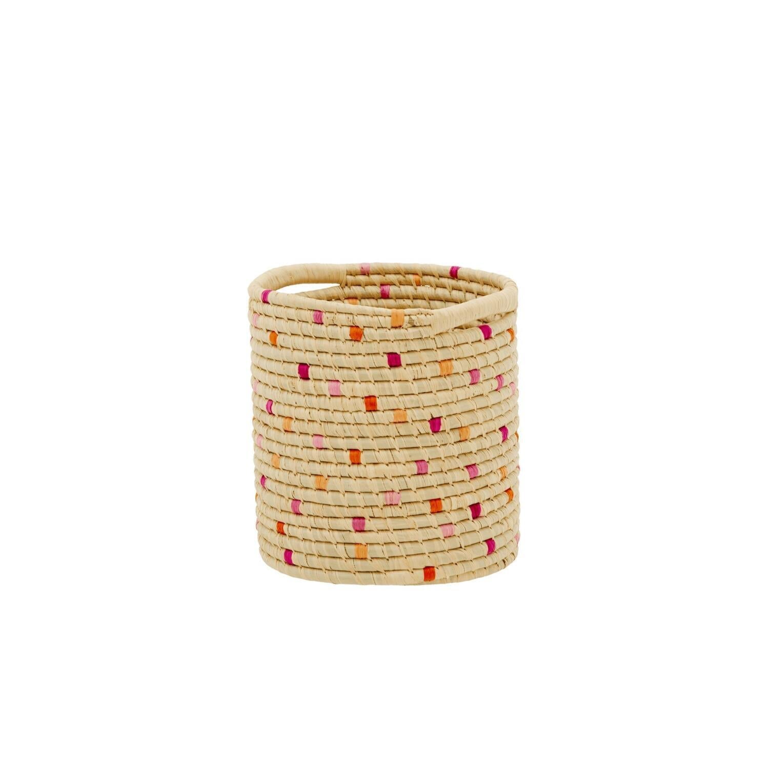 Korb "Raffia" im 2er-Set - 26x24 cm (Rot) Rice