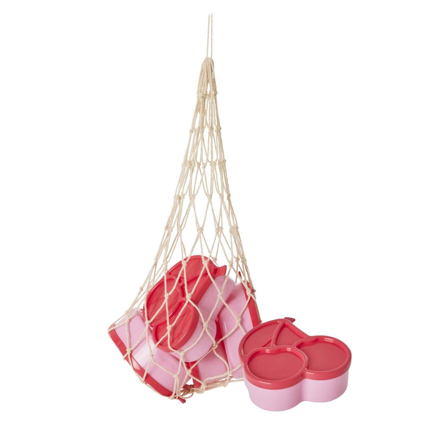 Aufbewahrungsdose im 4er-Set "Kirsche" - Klein (Rosa/Rot) Rice