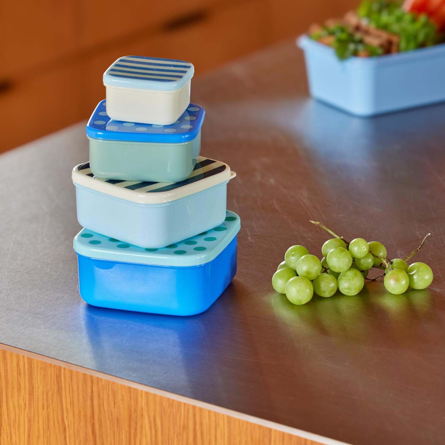 Lunchbox Set - 4-tlg. (Blau/Bunt) Rice