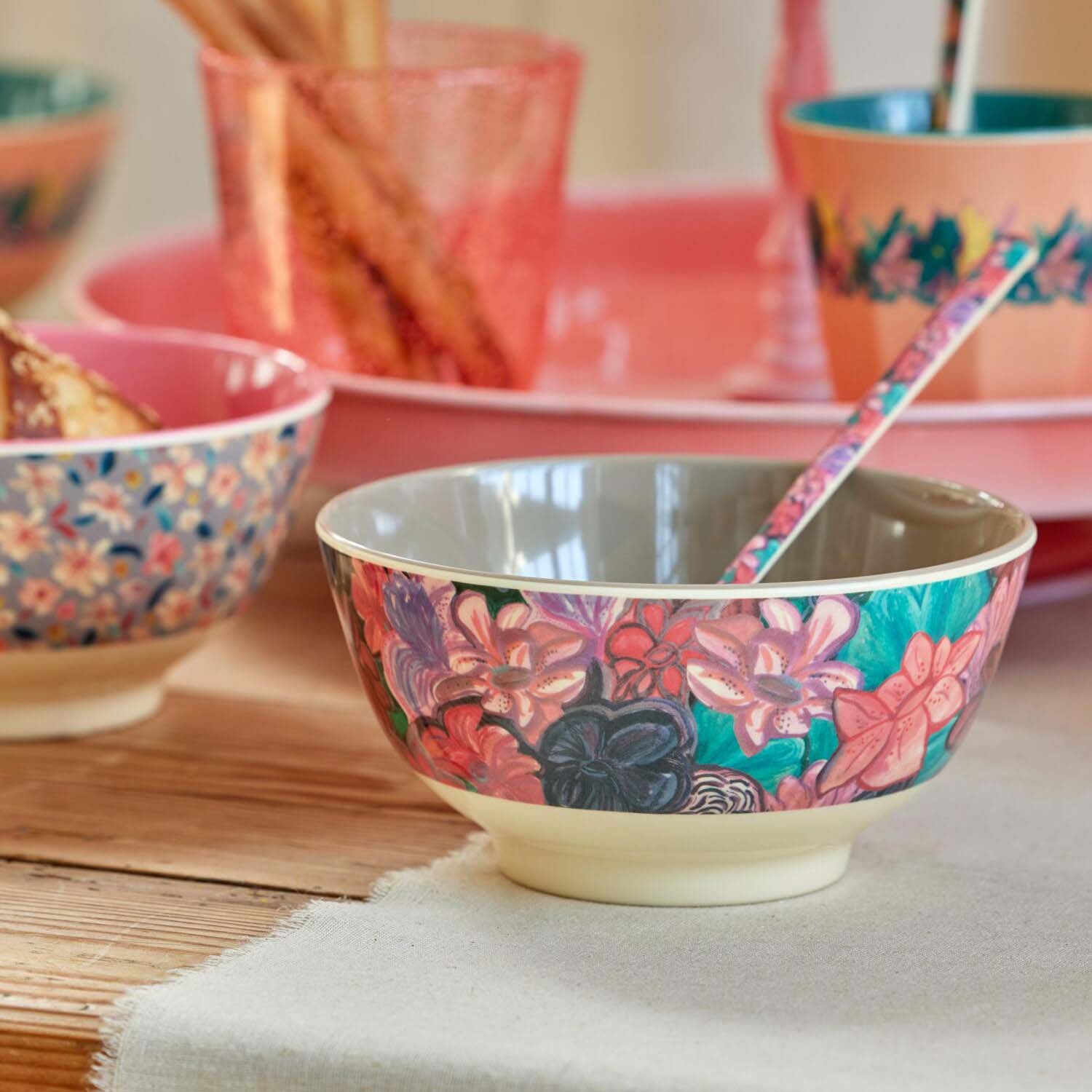 Melamin Schale "Forest Flower" - 700 ml (Bunt) Rice