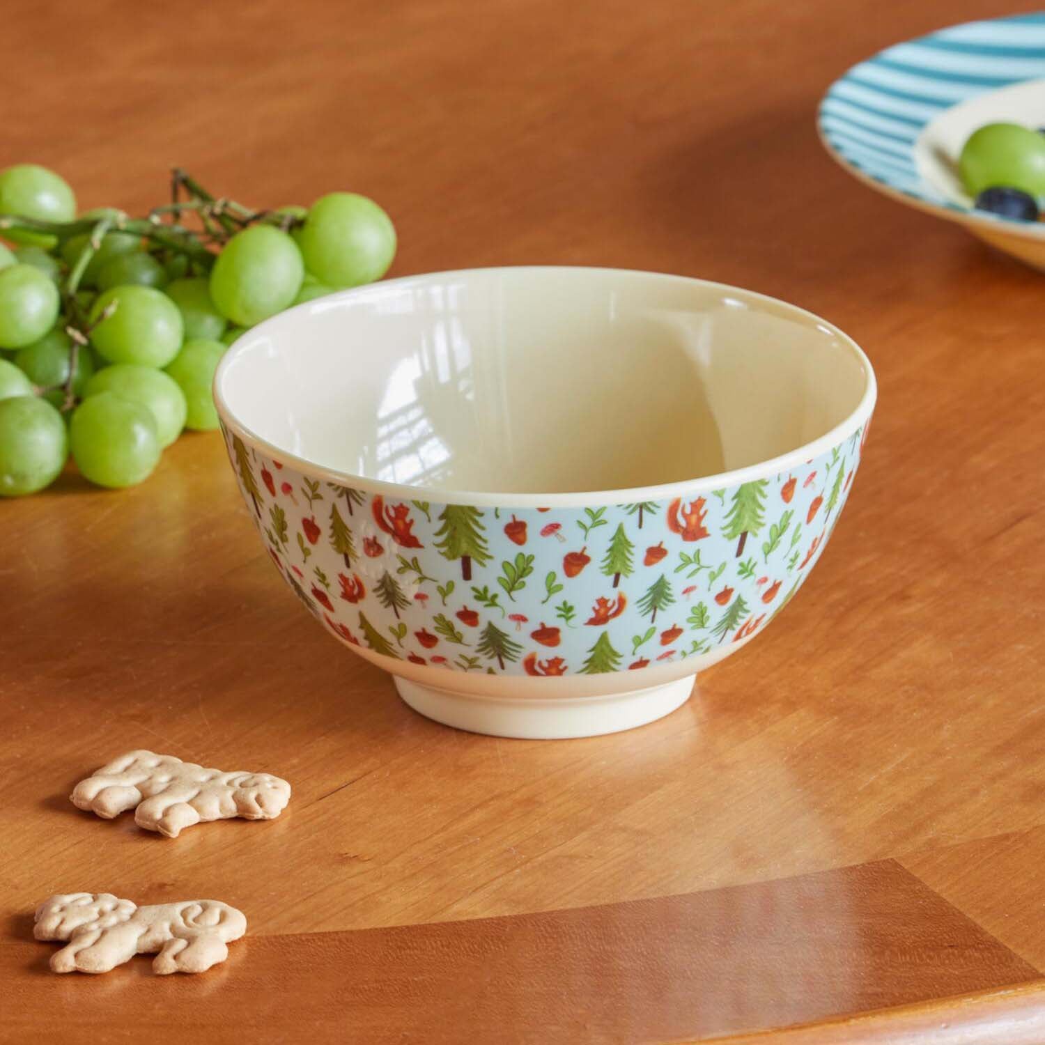 Melamin Schale "Happy Forest" - 700 ml (Blau/Bunt) Rice