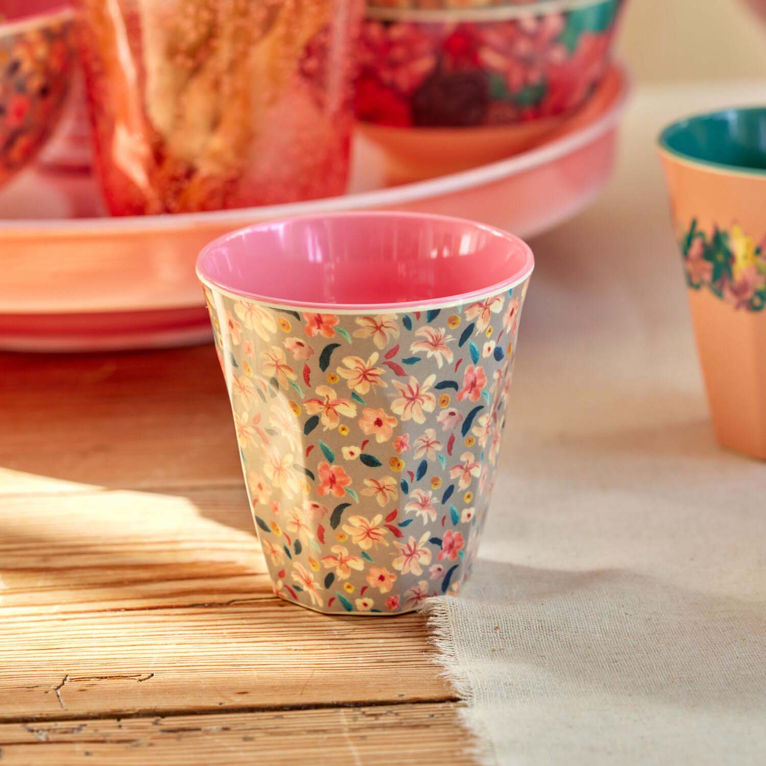Melamin Tasse "Sandy Flower" - 250 ml (Bunt) Rice
