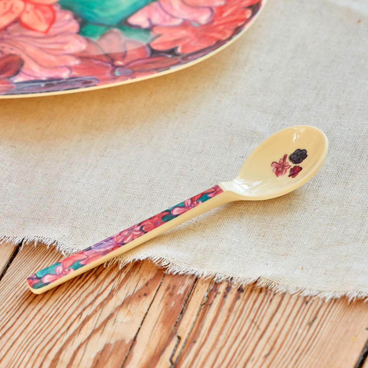 Melamin Teelöffel "A New York Minute Flowers" (Bunt) Rice