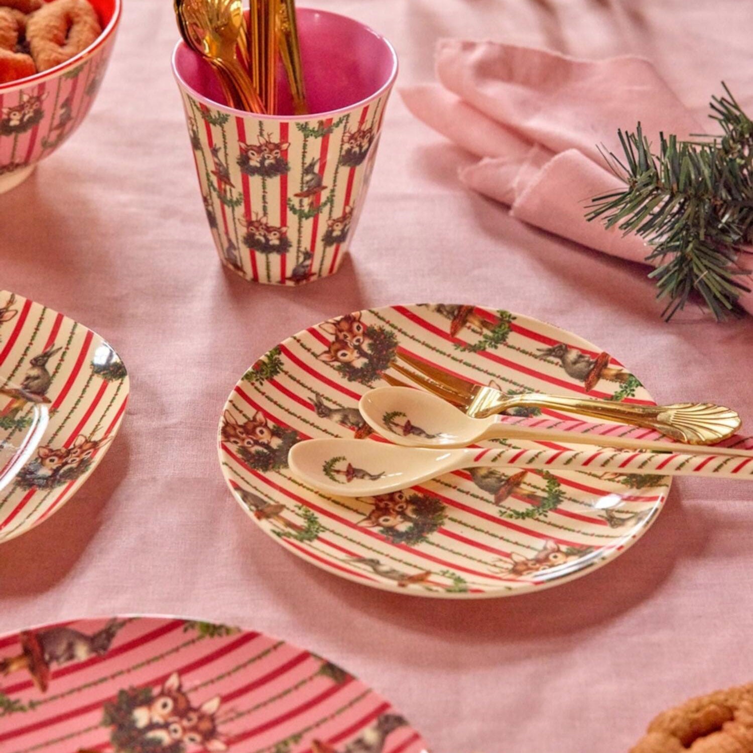 rice Melamin Latte-Löffel "Christmas" im 3er-Set - 22,5 cm (Creme)