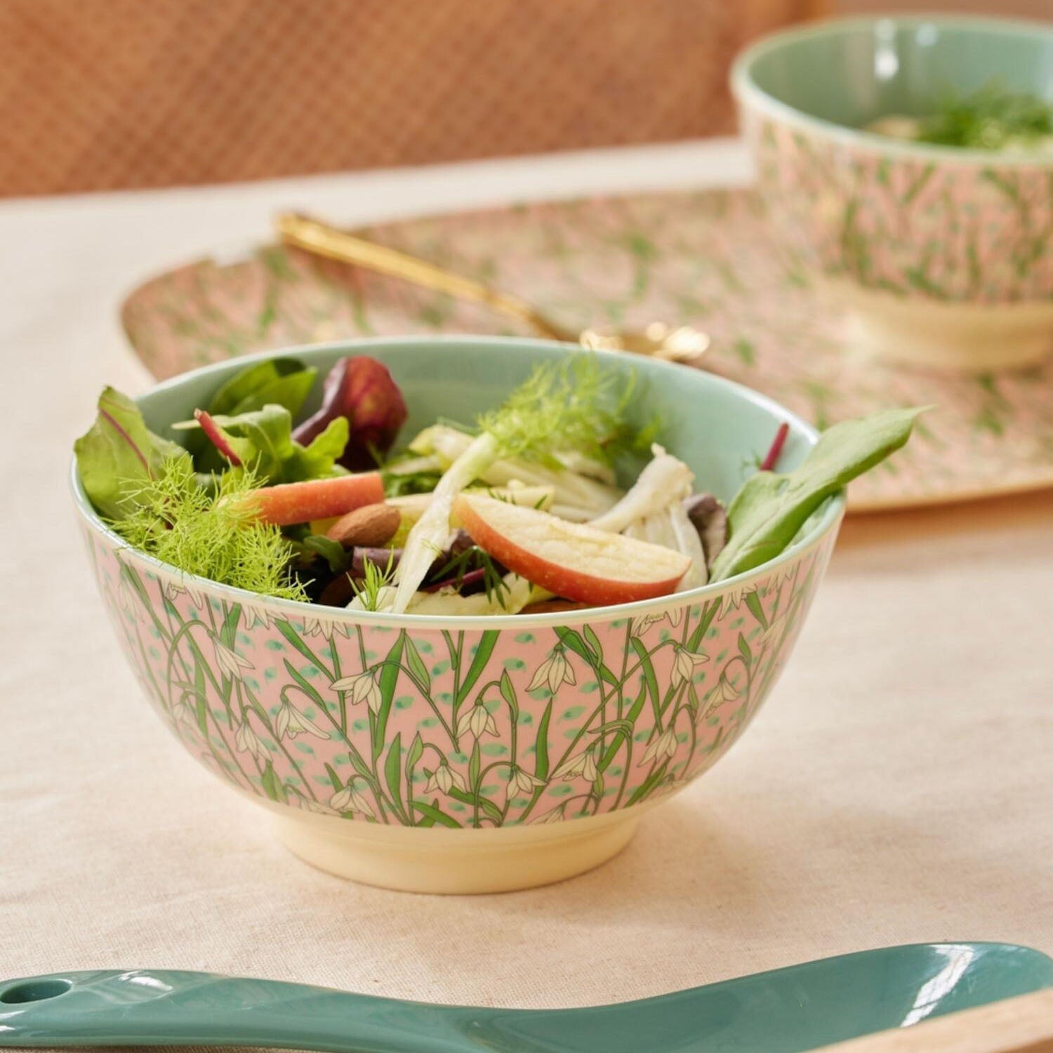 Melamin Schale "New Snowdrop" - M (Rosa) Rice