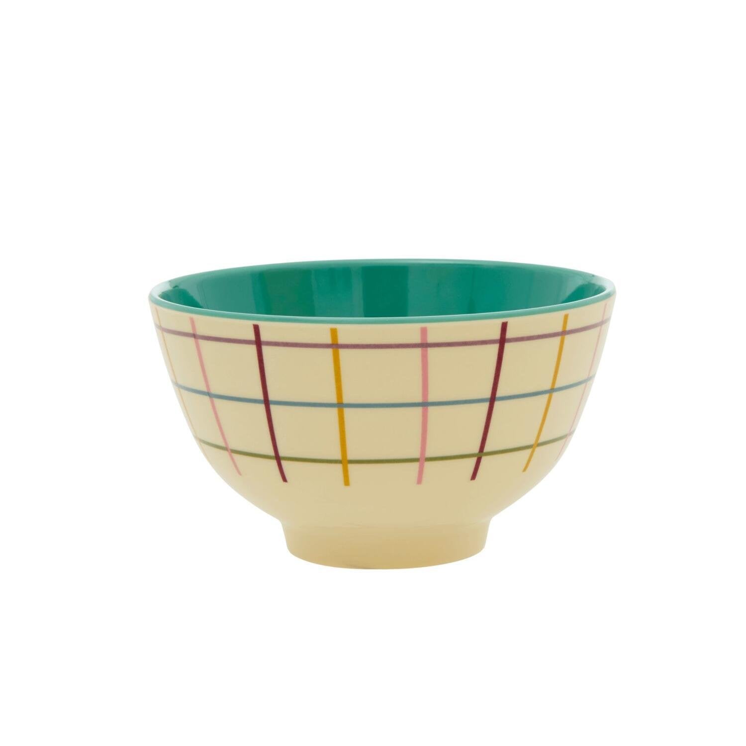 Melamin Schale "Check" - Klein (Bunt) Rice